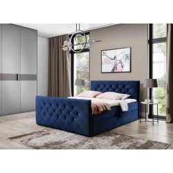 Nomero continental bed with bedding storage in Riviera 81 fabric