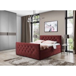 Nomero continental bed with a bedding storage in Riviera 59 fabric