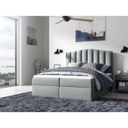 Aravio continental bed with a storage compartment for bedding, fabric Casablanca 2314