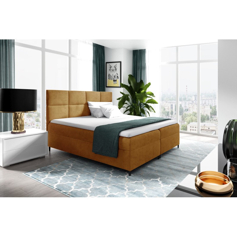 Tevron continental bed with bedding storage, fabric Fresh 37 Tevron continental bed with bedding storage, fabric Fresh 37