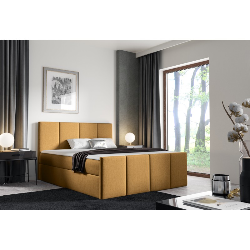 Ulvaro continental bed with a bedding container, Monolith 48 fabric Ulvaro continental bed with a bedding container, Monolith 48 fabric