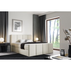 Ulvaro continental bed with a bedding storage compartment fabric Monolith 02