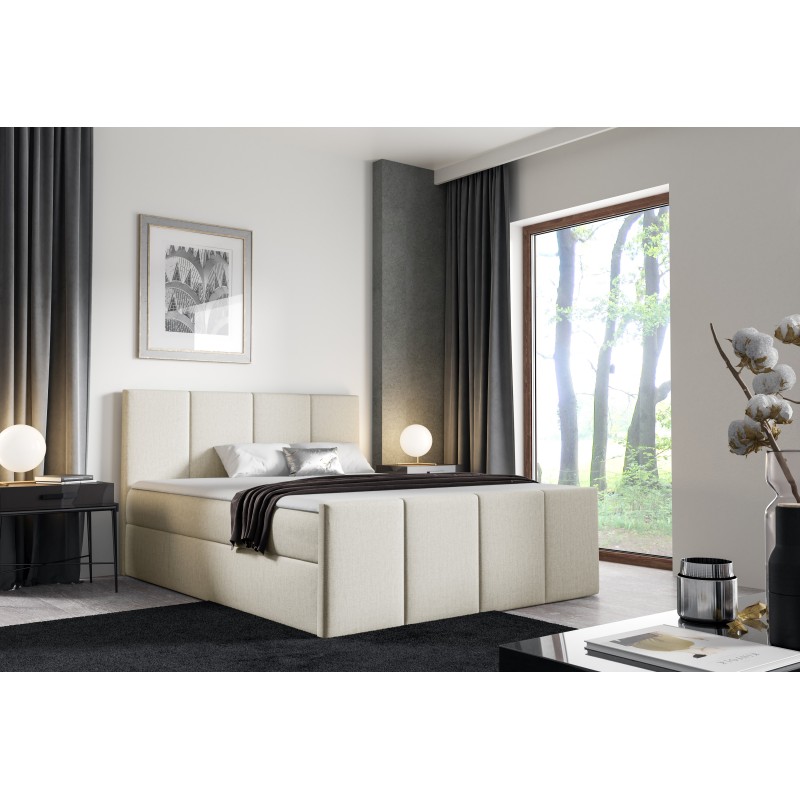 Ulvaro continental bed with a bedding storage compartment fabric Monolith 02 Ulvaro continental bed with a bedding storage compartment fabric Monolith 02