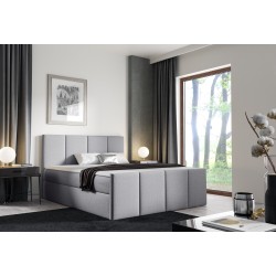 Ulvaro continental bed with storage for bedding, fabric Monolith 84