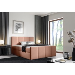 Ulvaro continental bed with storage for bedding, fabric Monolith 61