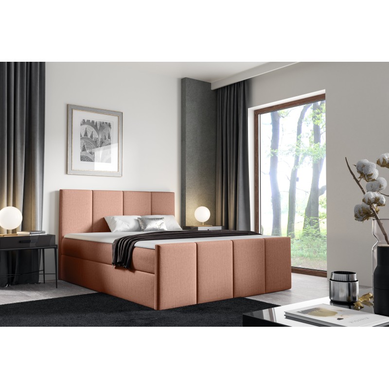 Ulvaro continental bed with storage for bedding, fabric Monolith 61 Ulvaro continental bed with storage for bedding, fabric Monolith 61