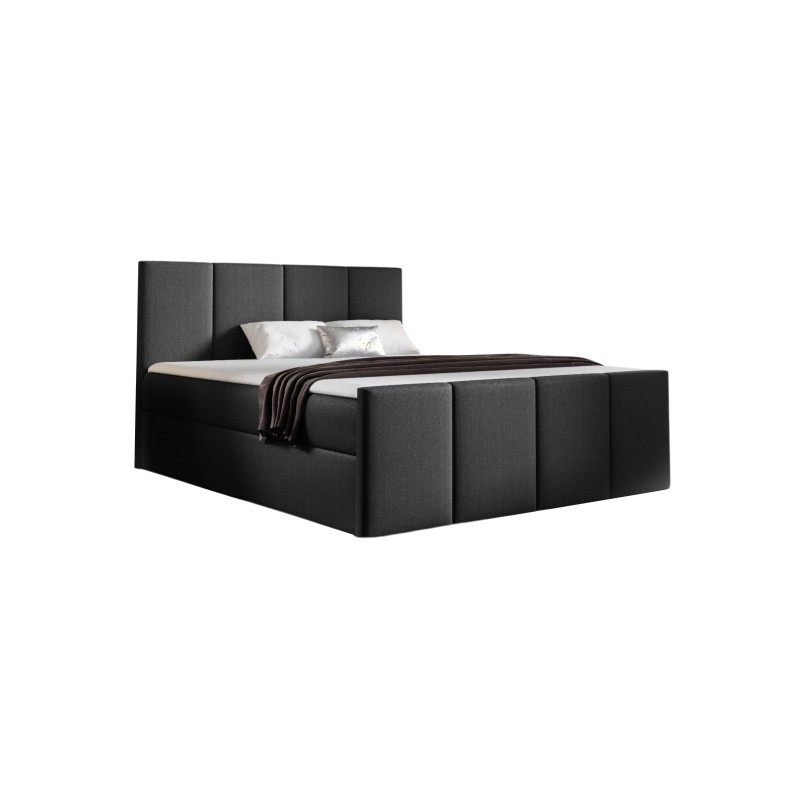 Ulvaro continental bed with a storage container for bedding, fabric Inari 100. Ulvaro continental bed with a storage container for bedding, fabric Inari 100.