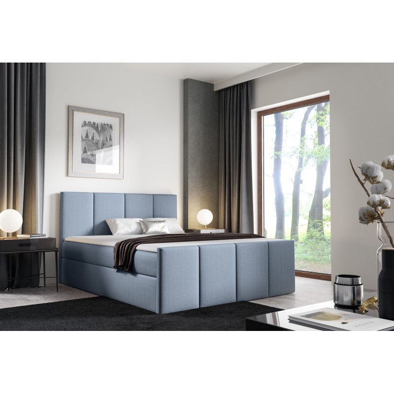 Ulvaro continental bed with a storage box for bedding, fabric Inari 72 Ulvaro continental bed with a storage box for bedding, fabric Inari 72