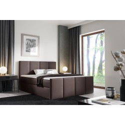Ulvaro continental bed with bedding storage, fabric Inari 27
