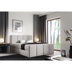 Ulvaro continental bed with storage for bedding, fabric Inari 22