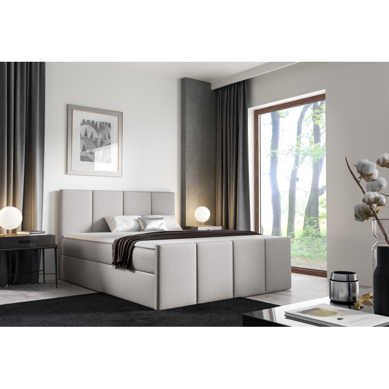 Ulvaro continental bed with storage for bedding, fabric Inari 22 Ulvaro continental bed with storage for bedding, fabric Inari 22