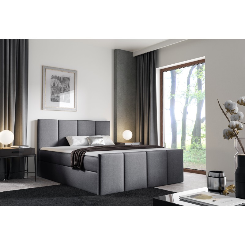 Ulvaro continental bed with bedding storage, Fancy 90 fabric Ulvaro continental bed with bedding storage, Fancy 90 fabric