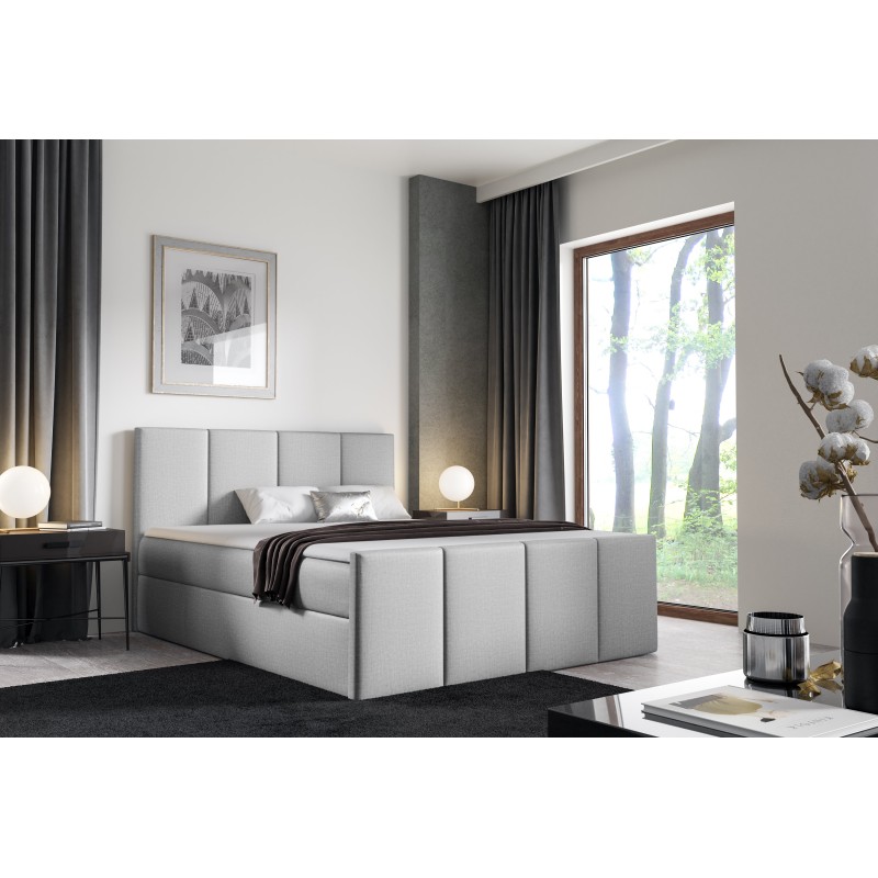 Ulvaro continental bed with storage for bedding in Fancy 83 fabric Ulvaro continental bed with storage for bedding in Fancy 83 fabric