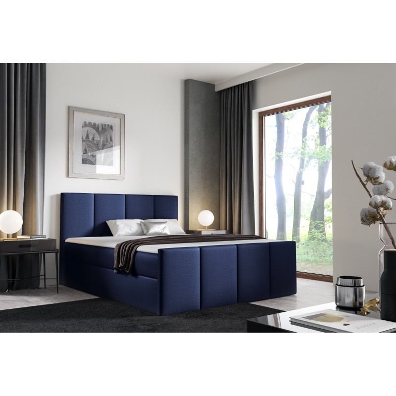 Ulvaro continental bed with a bedding storage container, fabric Fancy 79 Ulvaro continental bed with a bedding storage container, fabric Fancy 79