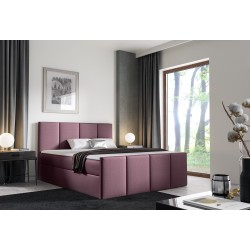 Ulvaro continental bed with a storage compartment for bedding, Fancy 63 fabric.