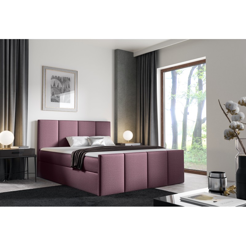Ulvaro continental bed with a storage compartment for bedding, Fancy 63 fabric. Ulvaro continental bed with a storage compartment for bedding, Fancy 63 fabric.