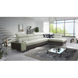 Narożnik Prestige XI Maxi z funkcją spania i portem usb tkanina Freya 210.11 + Tauro 8207