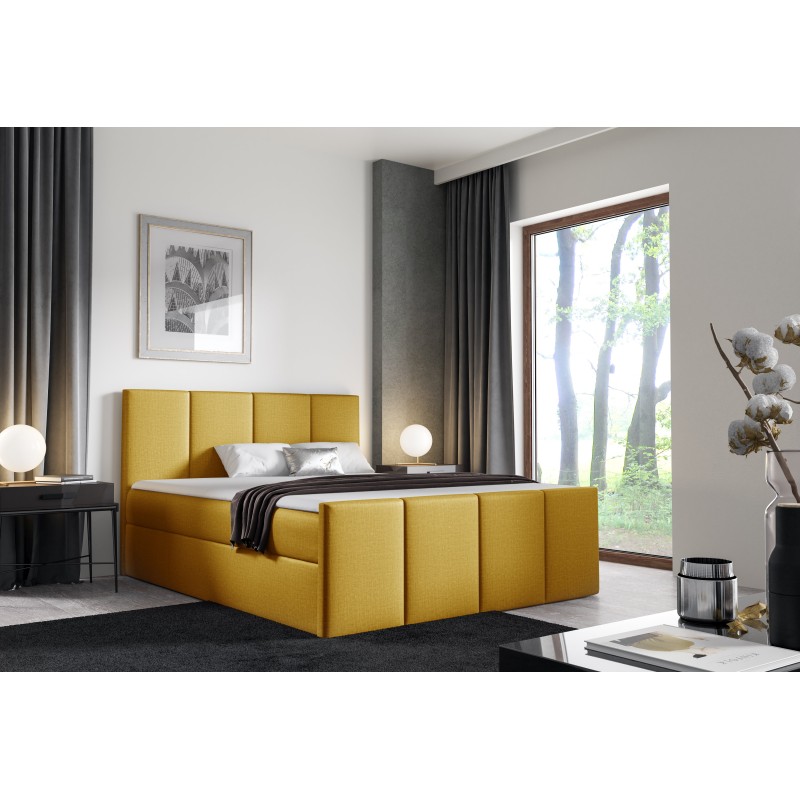 Ulvaro continental bed with a bedding storage in Fancy 48 fabric Ulvaro continental bed with a bedding storage in Fancy 48 fabric