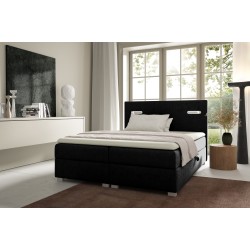 Cavon continental bed with sensory lighting and a bedding container, fabric Fresh 17