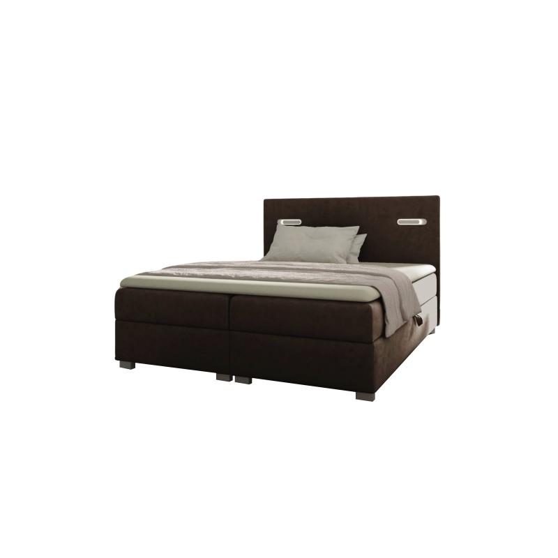 Continental bed Cavon with sensor lighting and a storage container for bedding, fabric Fresh 4 Continental bed Cavon with sensor lighting and a storage container for bedding, fabric Fresh 4