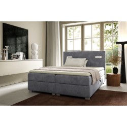 Cavon continental bed with sensory lighting and bedding storage, fabric Fresh 32