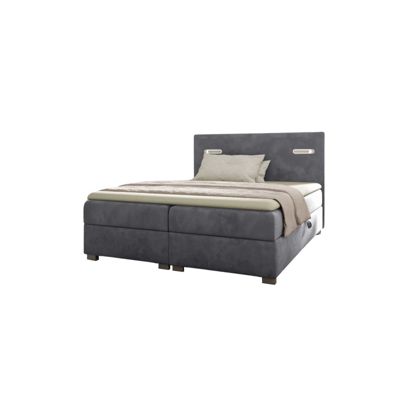 Cavon continental bed with sensory lighting and bedding storage, fabric Fresh 32 Cavon continental bed with sensory lighting and bedding storage, fabric Fresh 32