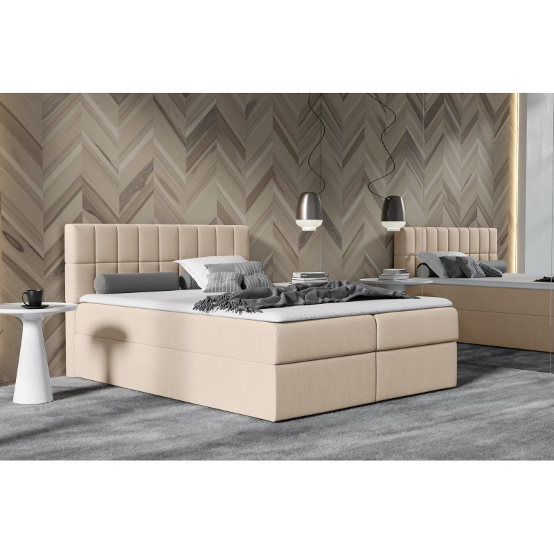Morivo continental bed with a storage for bedding, fabric Soro 21 Morivo continental bed with a storage for bedding, fabric Soro 21