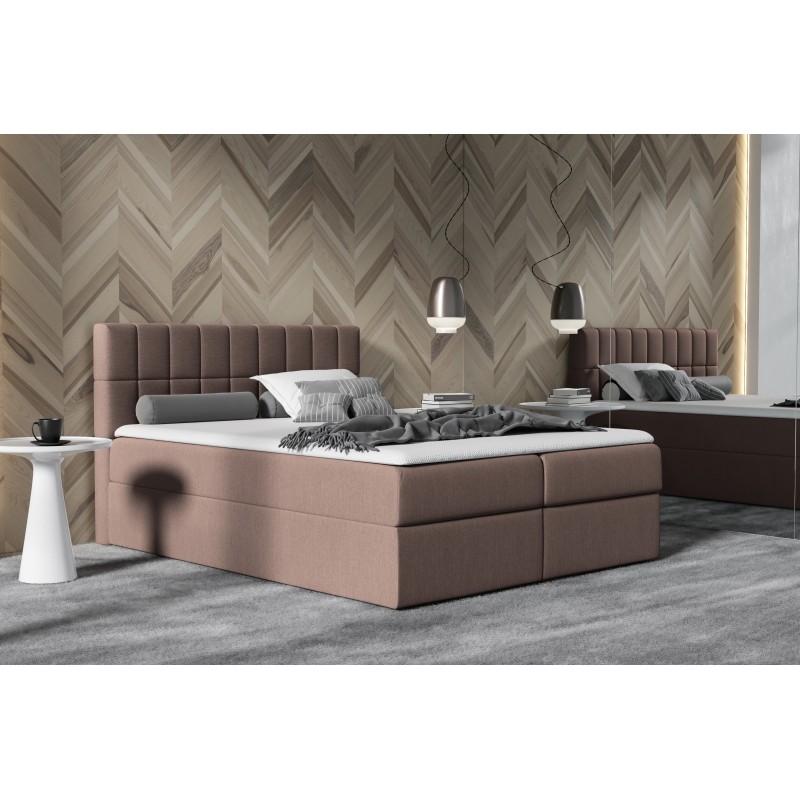 Morivo continental bed with storage for bedding, fabric Soro 28 Morivo continental bed with storage for bedding, fabric Soro 28