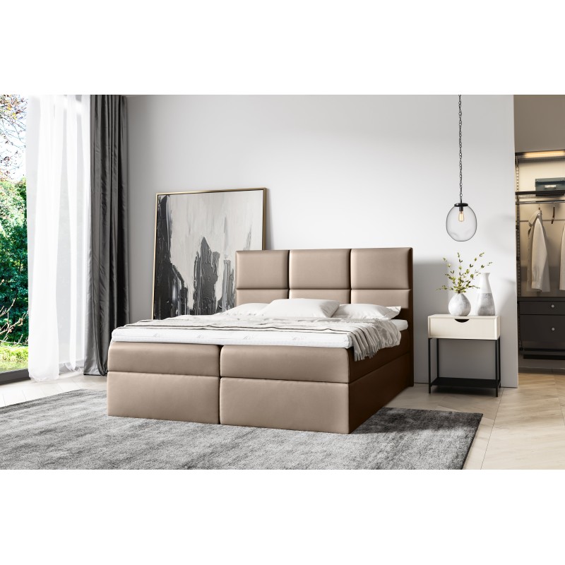 Nuvon continental bed with bedding storage in Soft 34 fabric Nuvon continental bed with bedding storage in Soft 34 fabric