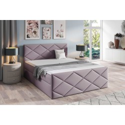 Koro continental bed with bedding storage in Monolith 62 fabric