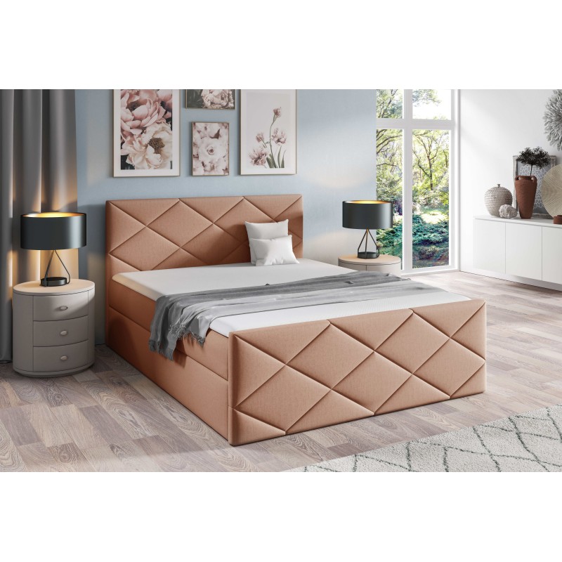 Continental bed Koro with bedding storage in Monolith 61 fabric Continental bed Koro with bedding storage in Monolith 61 fabric