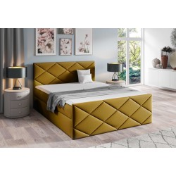 Continental bed Koro with bedding storage, fabric Monolith 48