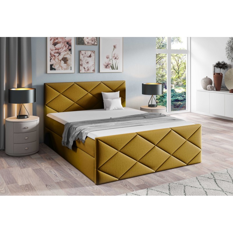 Continental bed Koro with bedding storage, fabric Monolith 48 Continental bed Koro with bedding storage, fabric Monolith 48