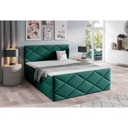 Continental bed Koro with bedding storage in Monolith 37 fabric