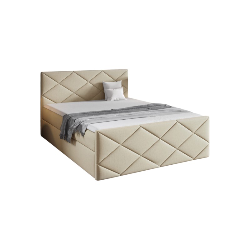 Continental bed Koro with storage for bedding, fabric Monolith 02 Continental bed Koro with storage for bedding, fabric Monolith 02