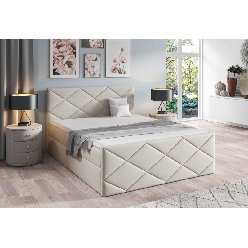 Continental bed Koro with bedding storage fabric Inari 22 Continental bed Koro with bedding storage fabric Inari 22
