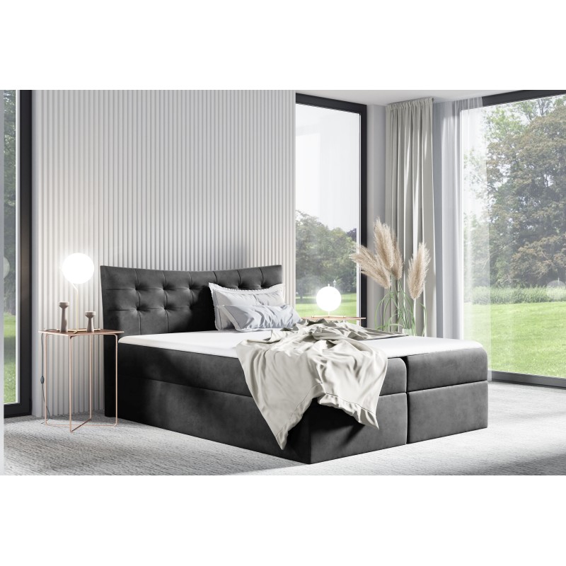 Continental bed Yano with bedding storage, fabric Kronos 22 Continental bed Yano with bedding storage, fabric Kronos 22