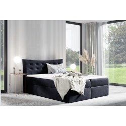 Yano continental bed with storage for bedding, fabric Kronos 07
