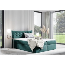 Yano continental bed with a storage compartment for bedding, fabric Kronos 04