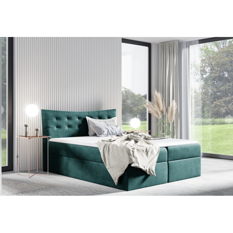 Yano continental bed with a storage compartment for bedding, fabric Kronos 04 Yano continental bed with a storage compartment for bedding, fabric Kronos 04