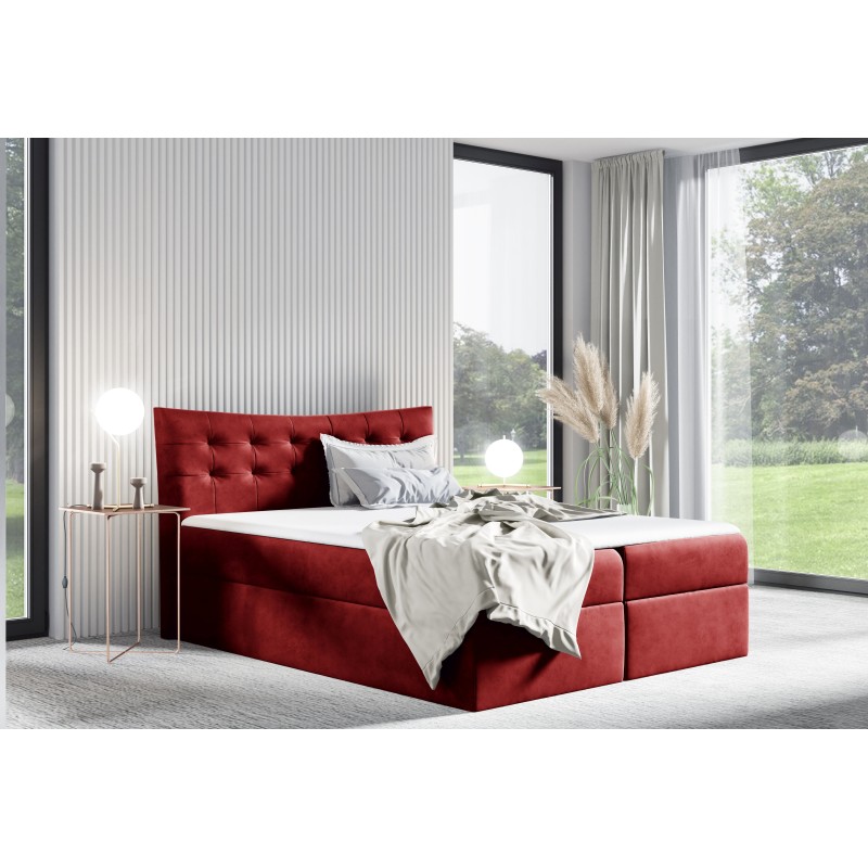 Continental bed Yano with bedding storage, fabric Kronos 02 Continental bed Yano with bedding storage, fabric Kronos 02