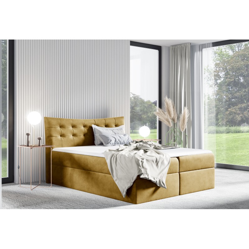 Continental bed Yano with bedding storage, fabric Kronos 01 Continental bed Yano with bedding storage, fabric Kronos 01