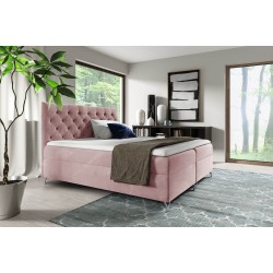 Lexio continental bed with a storage container for bedding, fabric Magic Velvet 2269