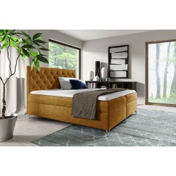 Lexio continental bed with a storage compartment for bedding, fabric Fresh 37