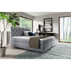 Lexio continental bed with a storage container for bedding, fabric Fresh 33