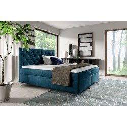 Lexio continental bed with bedding storage, fabric Fresh 11