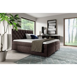 Lexio continental bed with a storage compartment for bedding, fabric Fresh 6