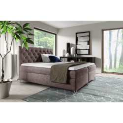 Lexio continental bed with a bedding storage in Fresh 4 fabric