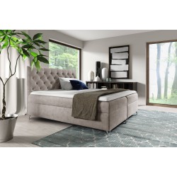 Lexio continental bed with a storage container for bedding, fabric Fresh 1