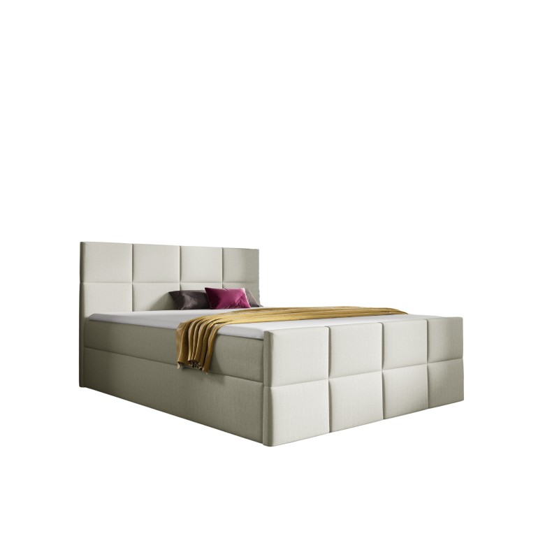 Mivaro continental bed with bedding storage in Monolith 02 fabric Mivaro continental bed with bedding storage in Monolith 02 fabric